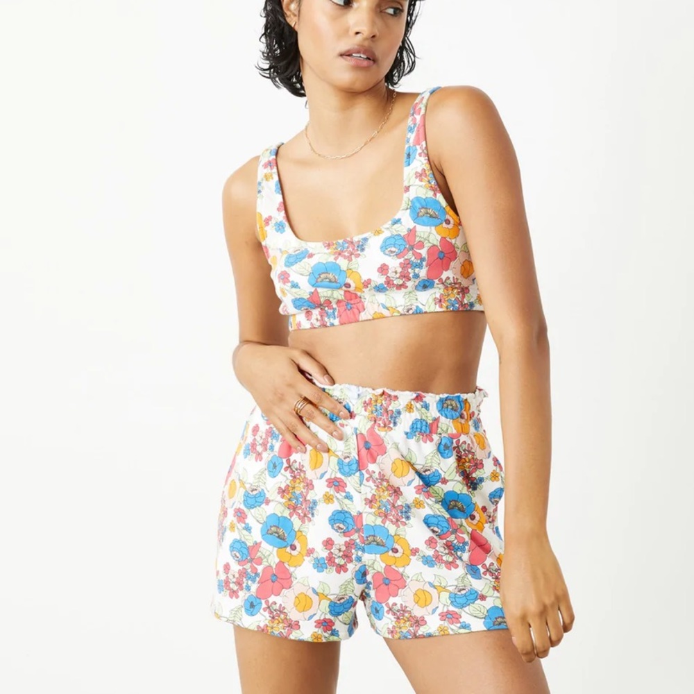 NWT Sincerely Jules for Bandier Fern Pull On Shorts and Fern Bralette. XXS/XS